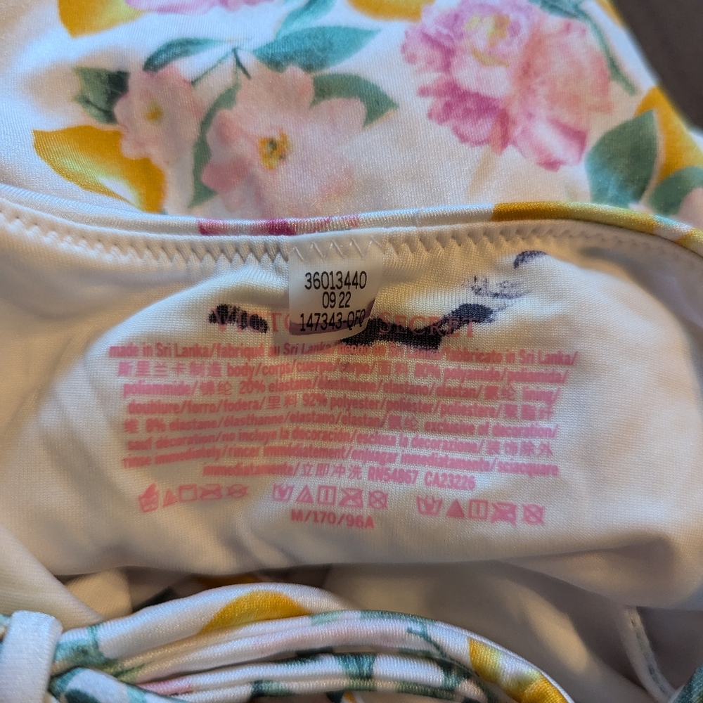NWOT Victoria's Secret Strappy One Piece Swimsuit in Yellow and Pink, Si… - Picture 6 of 7
